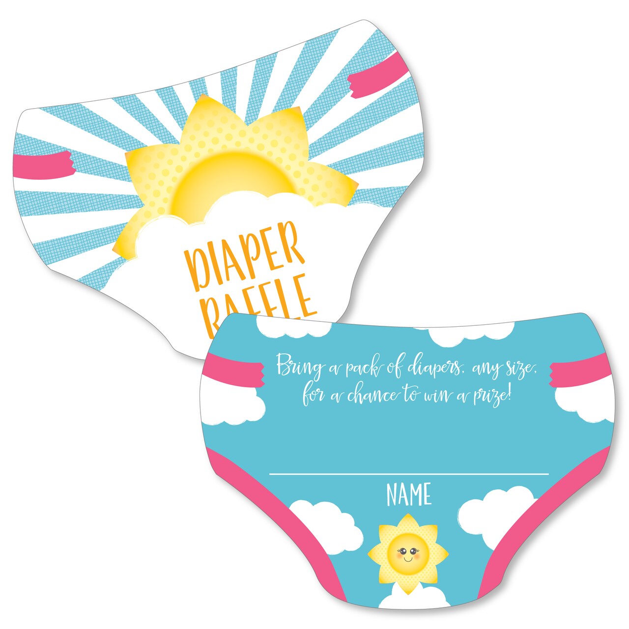 Big Dot of Happiness You Are My Sunshine Diaper Shaped Raffle